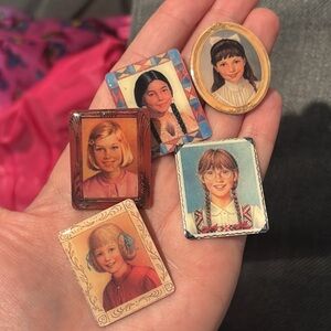 Vintage American Girl portrait pins